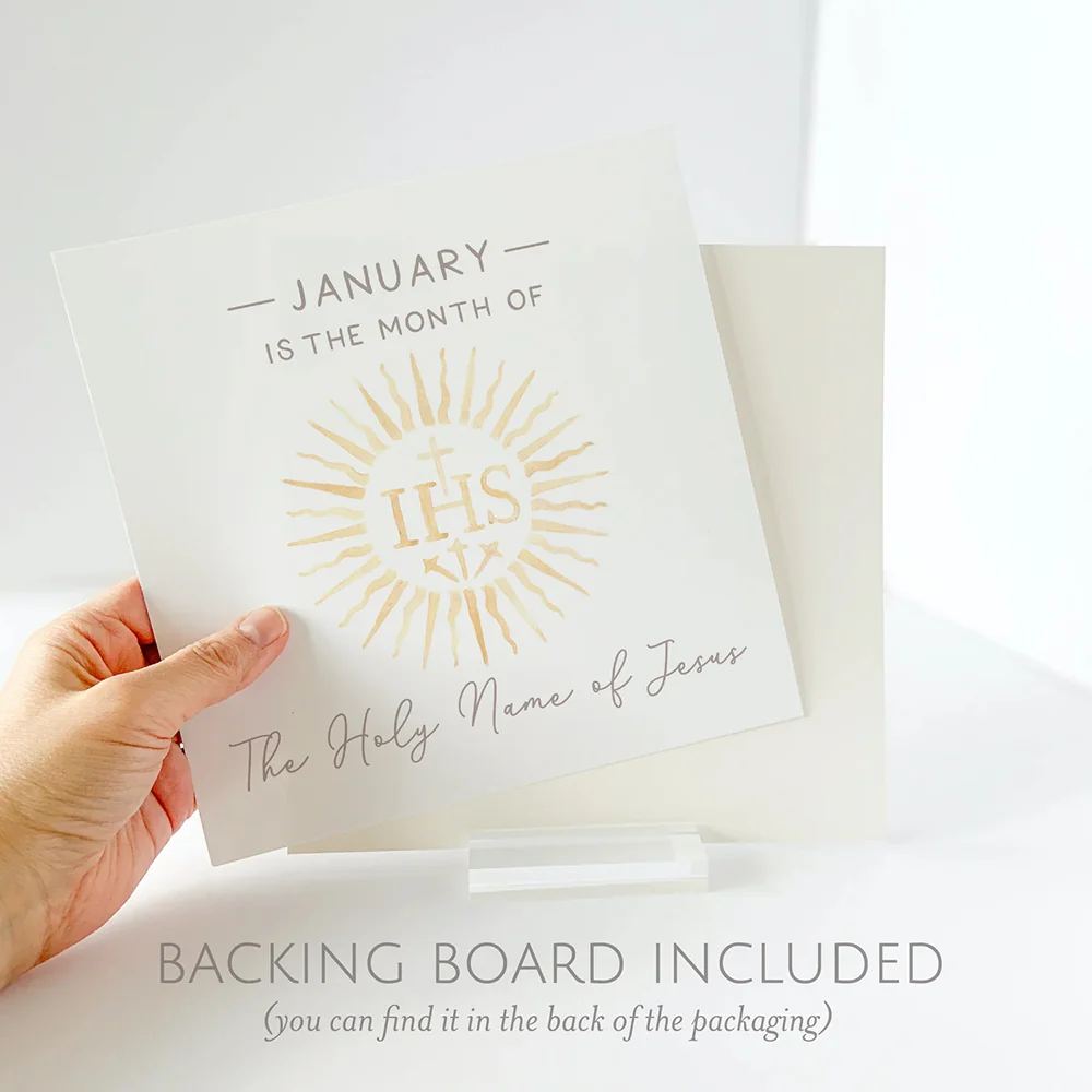 12 Catholic Monthly Devotion Prints & Acrylic Stand - Image 7