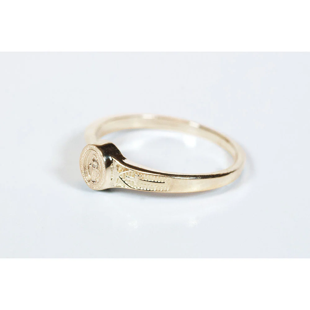 14 KT Gold Miraculous Medal Ring - Multiple Sizes - Image 3