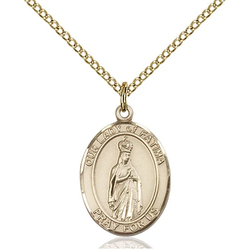 14k Gold Filled Our Lady of Fatima Pendant w/ Chain