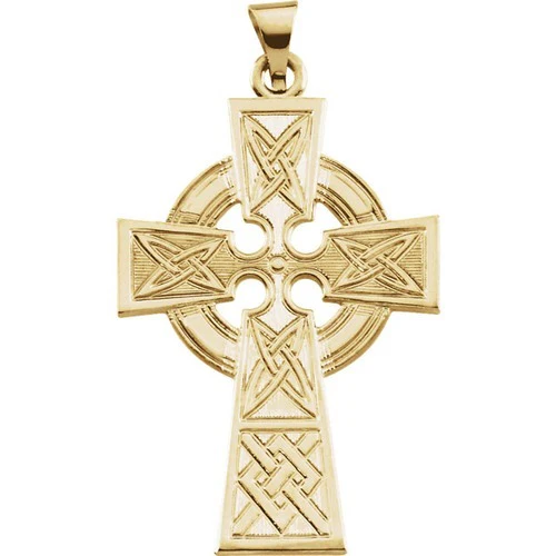 14K Gold Ornate Celtic Cross
