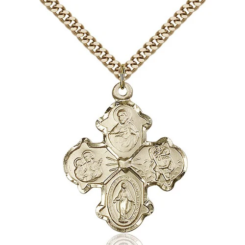 14kt Gold Filled 4-Way Pendant 1 1/4 X 1"