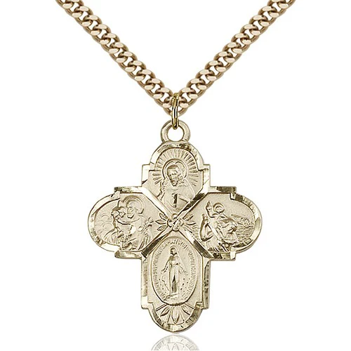 14kt Gold Filled 4-Way Pendant 1 1/4 X 1 Inch