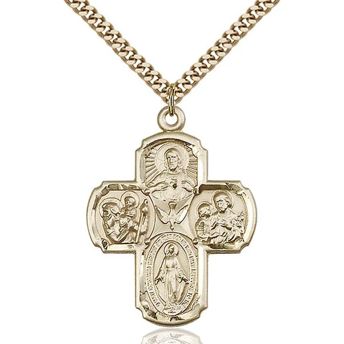 14kt Gold Filled 5-Way Pendant 1 3/8 X 1"