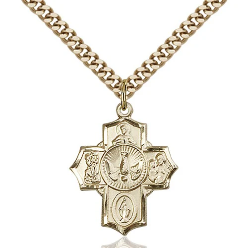 14kt Gold Filled 5-Way Pendant 7/8 X 5/8"