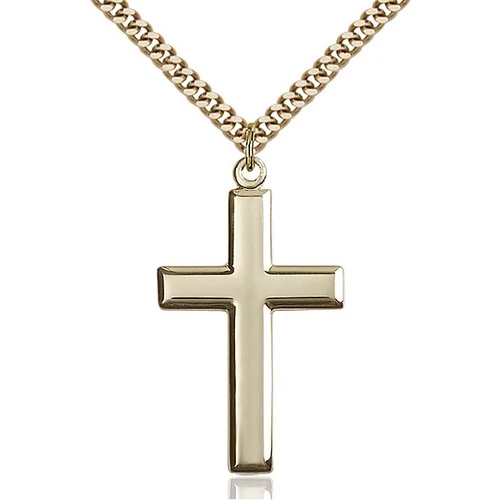 14kt Gold Filled Cross Pendant 1 3/8 X 3/4"