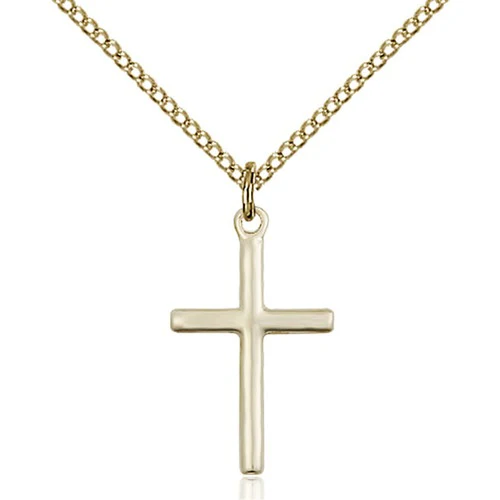 14kt Gold Filled Cross Pendant 3/4 X 3/8"