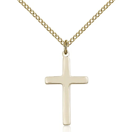 14kt Gold Filled Cross Pendant 7/8 X 1/2 Inch