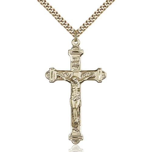 14kt Gold Filled Crucifix Pendant 1 7/8 X 1"