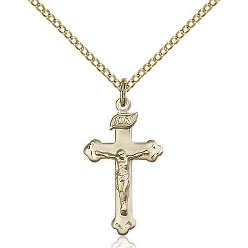14kt Gold Filled Crucifix Pendant 7/8 X 1/2"
