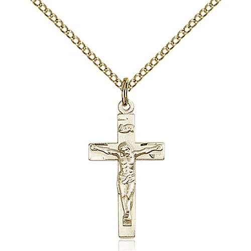 14kt Gold Filled Crucifix Pendant 7/8 X 3/8"