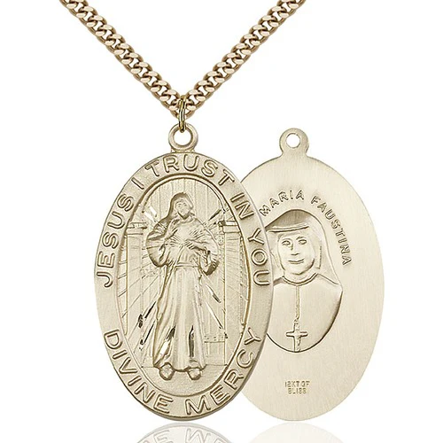 14kt Gold Filled Divine Mercy Pendant