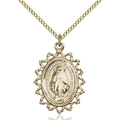 14kt Gold Filled Miraculous Pendant 1 X 3/4"