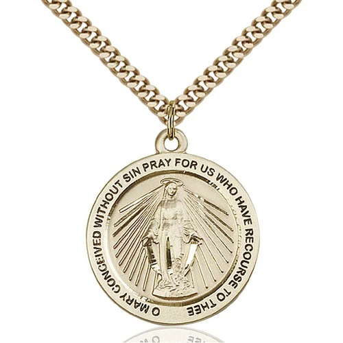 14kt Gold Filled Miraculous Pendant 1 X 7/8"