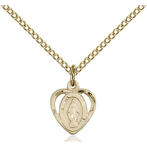 14kt Gold Filled Miraculous Pendant 3/8 X 3/8"