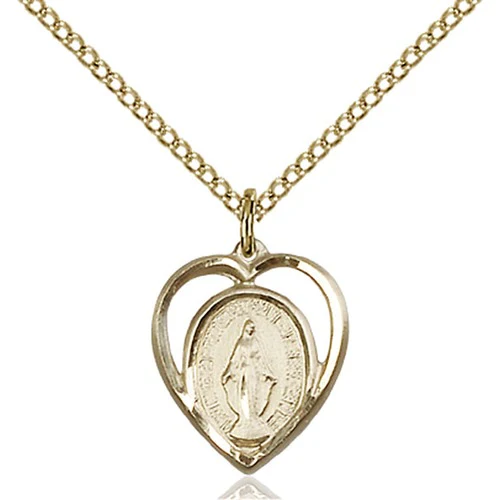 14kt Gold Filled Miraculous Pendant 5/8 X 1/2 Inch