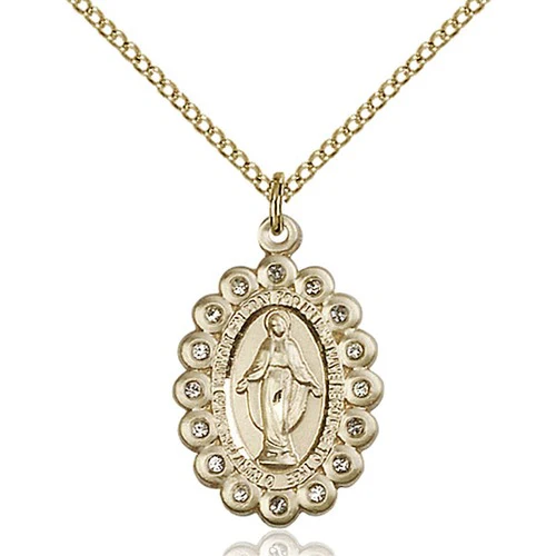 14kt Gold Filled Miraculous Pendant 7/8 X 5/8"