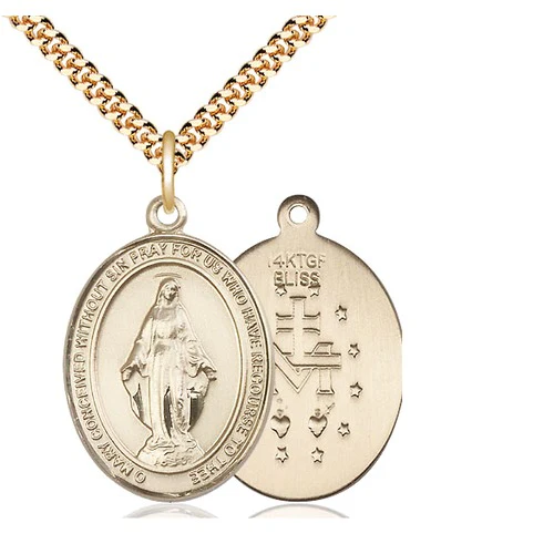 14kt Gold Filled Miraculous Pendant w/ chain - Image 3