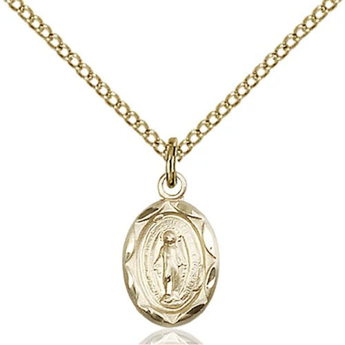 14kt Gold Filled Miraculous Petite Pendant 1/2 X 1/4"
