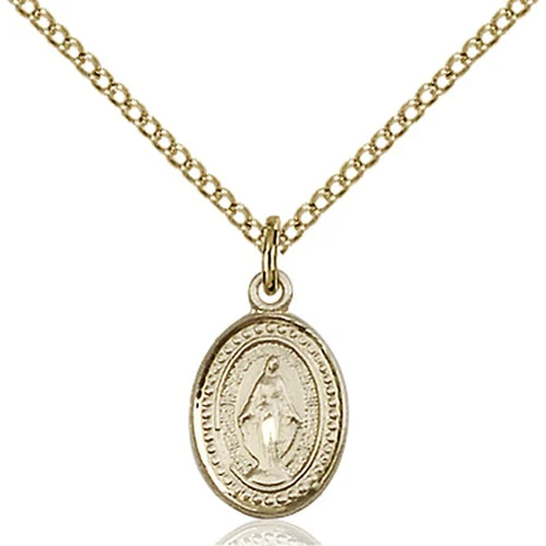 14kt Gold Filled Miraculous Petite Pendant 1/2 X 1/4 Inch
