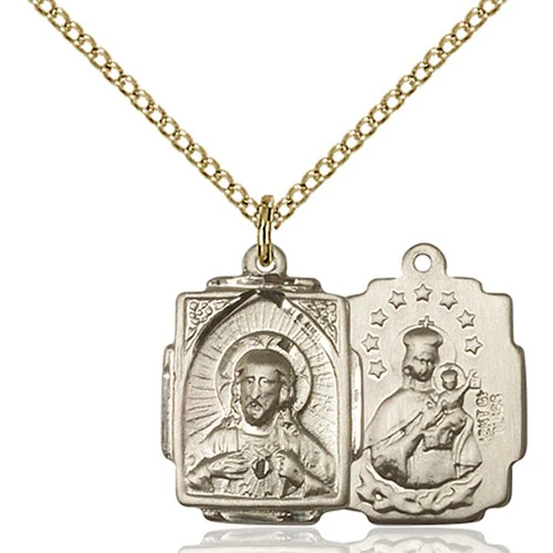 14kt Gold Filled Scapular Pendant 5/8 X 1/2 Inch