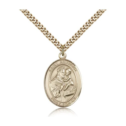 14kt Gold Filled St. Anthony of Padua Pendant w/ chain