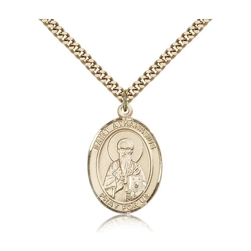14kt Gold Filled St. Athanasius Pendant w/ chain