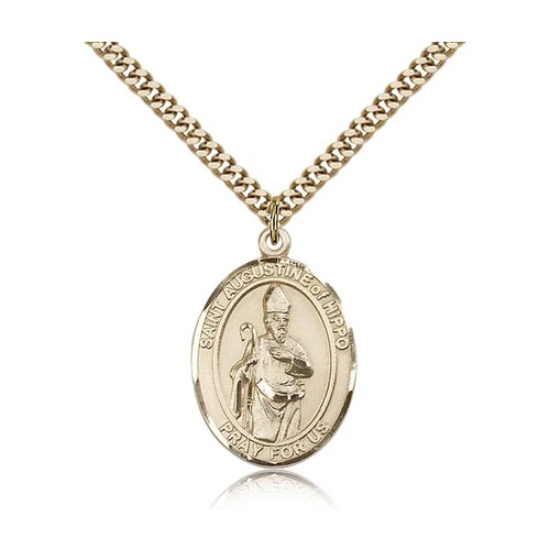 14kt Gold Filled St. Augustine of Hippo Pendant w/ chain