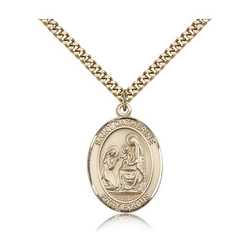 14kt Gold Filled St. Catherine of Siena Pendant w/ Chain