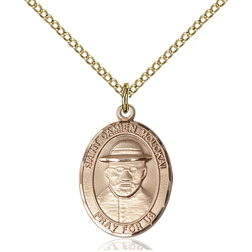 14kt Gold Filled St. Damien of Molokai Pendant