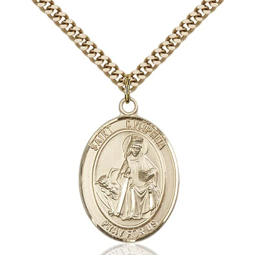 14kt Gold Filled St. Dymphna Pendant w/ chain