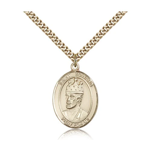 14kt Gold Filled St. Edward the Confessor Pendant w/ chain