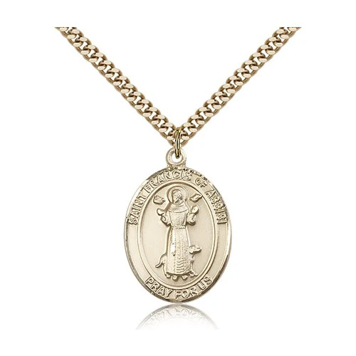 14kt Gold Filled St. Francis of Assisi Pendant w/ chain