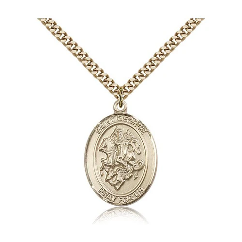 14kt Gold Filled St. George Pendant  w/ chain