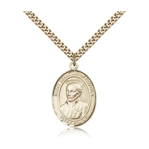 14kt Gold Filled St. Ignatius of Loyola Pendant w/ chain