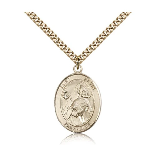 14kt Gold Filled St. Kevin Pendant w/ chain