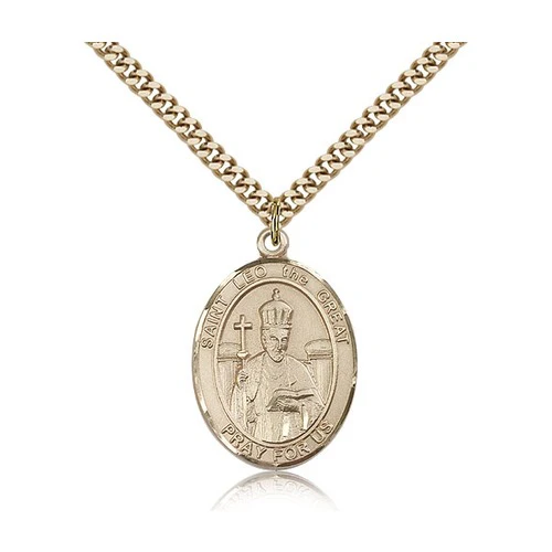 14kt Gold Filled St. Leo the Great Pendant w/ chain