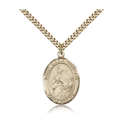 14kt Gold Filled St. Maria Goretti Pendant w/ chain