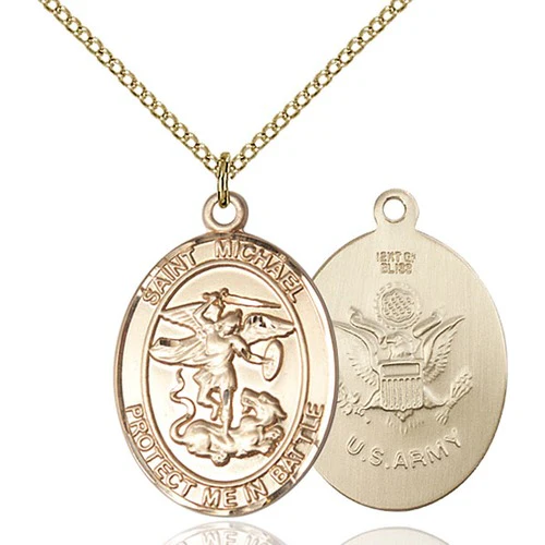 14kt Gold Filled St. Michael the Archangel Pendant/Army