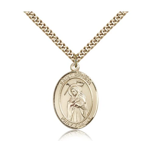 14kt Gold Filled St. Regina Pendant w/ chain