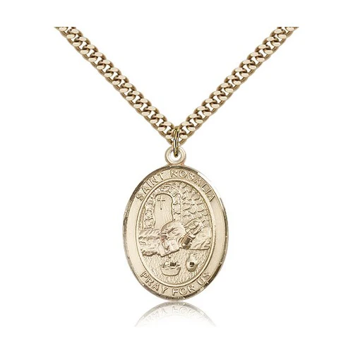 14kt Gold Filled St. Rosalia Pendant w/ chain