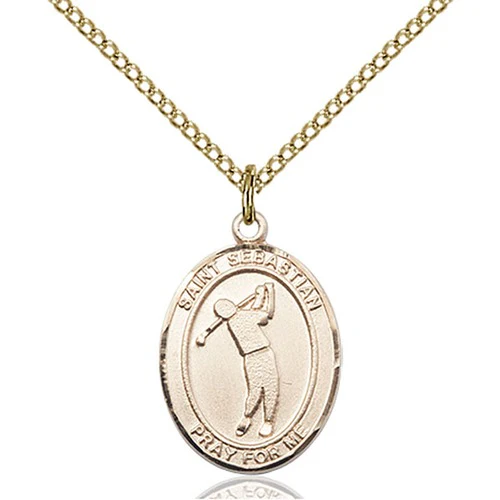 14kt Gold Filled St. Sebastian/Golf Pendant