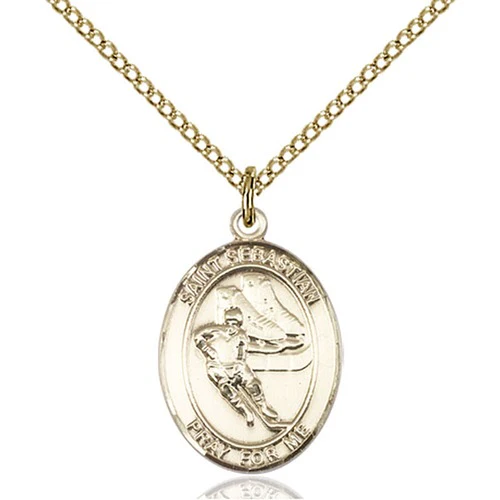 14kt Gold Filled St. Sebastian / Hockey Pendant