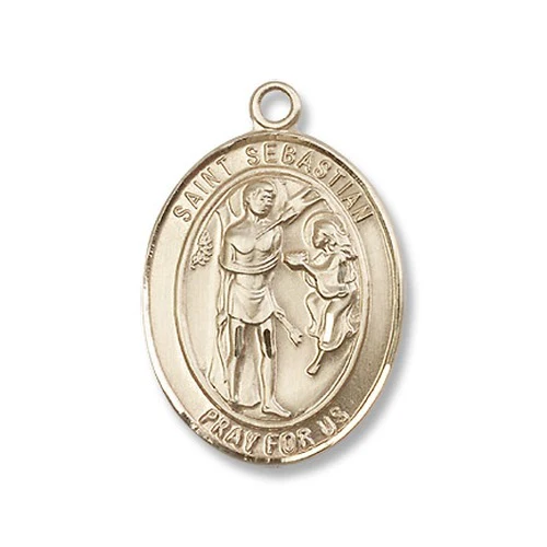 14kt Gold Filled St. Sebastian Pendant w/ chain