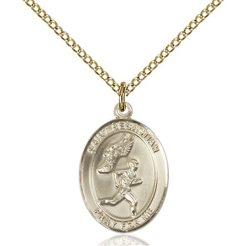 14kt Gold Filled St. Sebastian / Track & Field Pendant