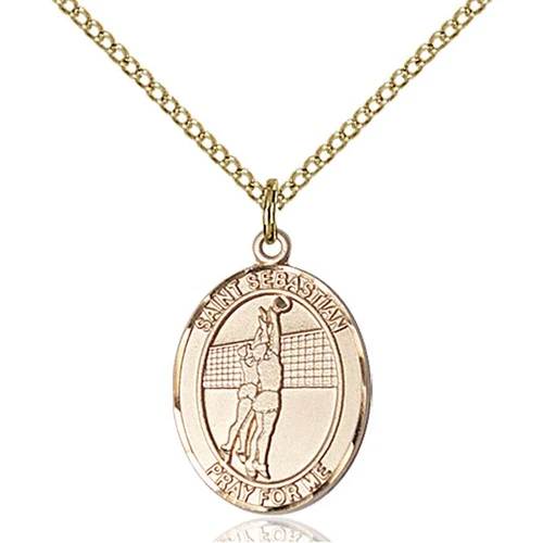 14kt Gold Filled St. Sebastian / Volleyball Pendant