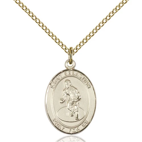 14kt Gold Filled St. Sebastian / Wrestling Pendant