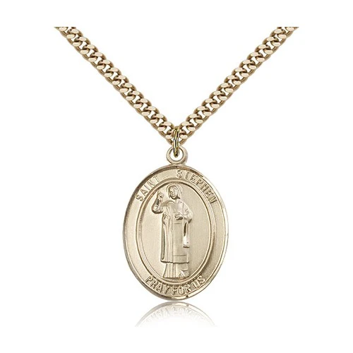 14kt Gold Filled St. Stephen the Martyr Pendant w/ chain