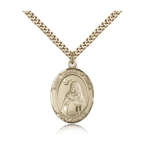 14kt Gold Filled St. Teresa of Avila Pendant w/ chain