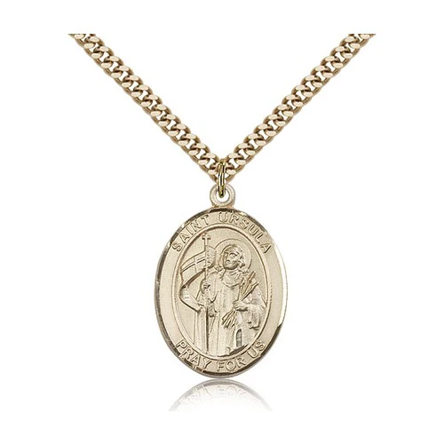 14kt Gold Filled St. Ursula Pendant w/ chain