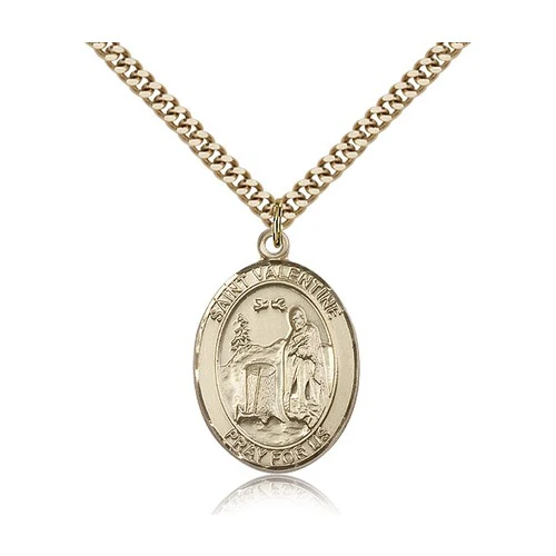 14kt Gold Filled St. Valentine of Rome Pendant w/ chain